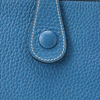 HERMES エヴリンPM 1 アン・トリオン クレマンス ショルダーバッグ ブルージーン シルバー金具 中古