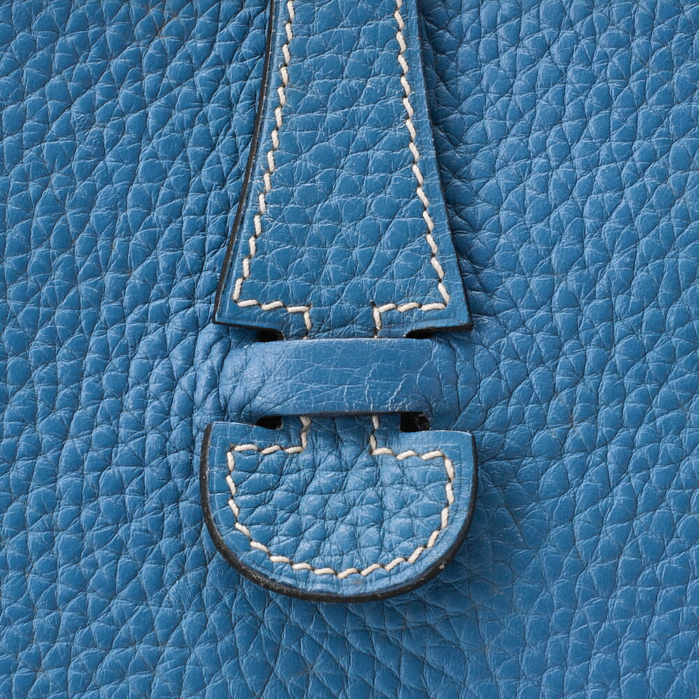 HERMES エヴリンPM 1 アン・トリオン クレマンス ショルダーバッグ ブルージーン シルバー金具 中古