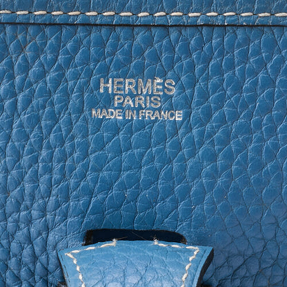 HERMES エヴリンPM 1 アン・トリオン クレマンス ショルダーバッグ ブルージーン シルバー金具 中古