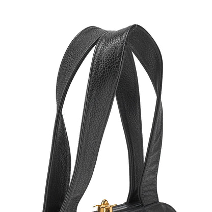 シャネル ハンドバッグ マトラッセ がま口 ココマーク キャビアスキン ブラック ゴールド金具 中古