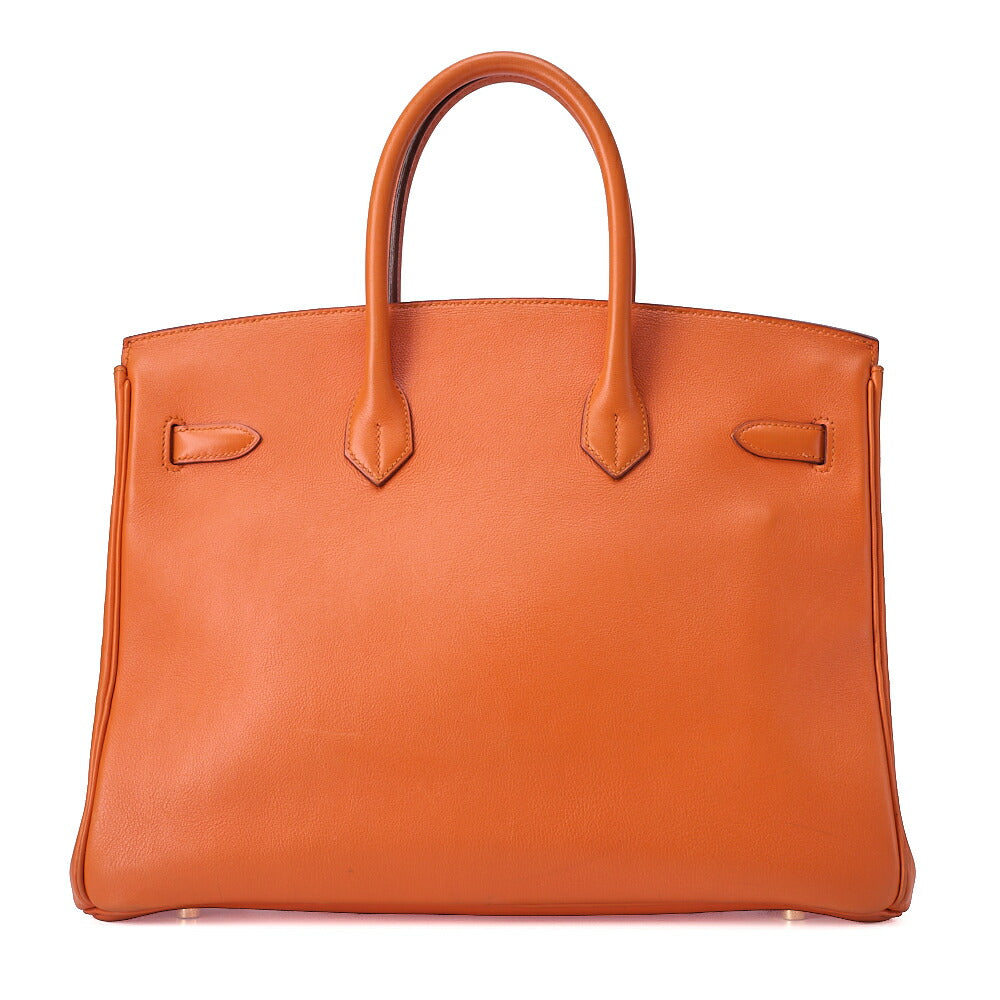 HERMES Birkin 35 Handbag Gulliver Orange Gold-Tone Hardware, Pre-Owned