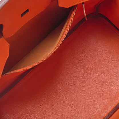 HERMES Birkin 35 Handbag Gulliver Orange Gold-Tone Hardware, Pre-Owned