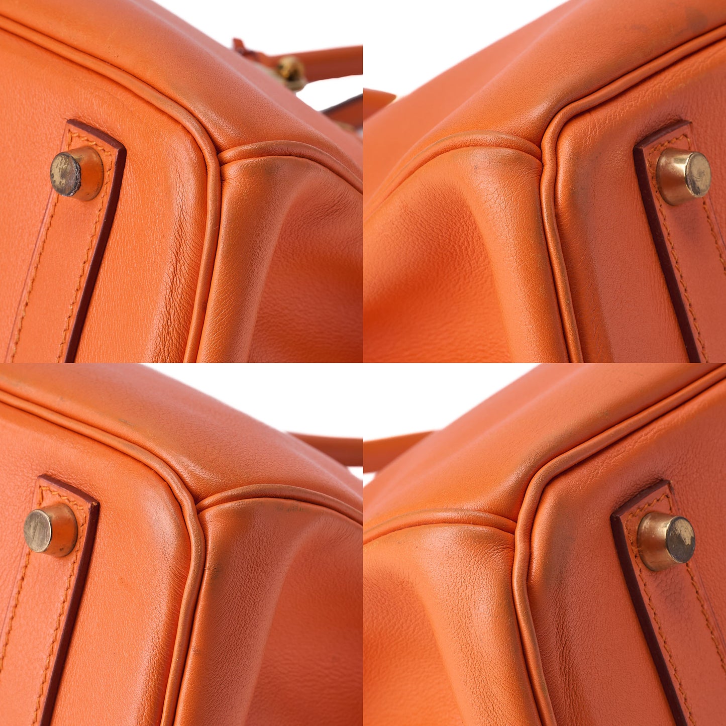 HERMES Birkin 35 Handbag Gulliver Orange Gold-Tone Hardware, Pre-Owned