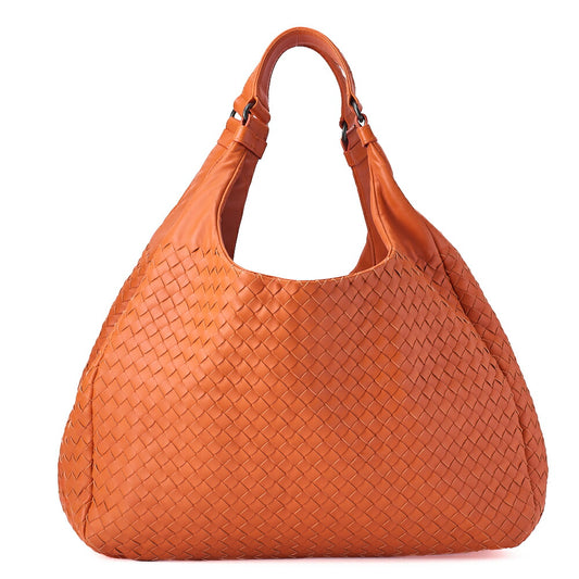 BOTTEGA VENETA Bottega Veneta Shoulder Bag Intrecciato Campana Lambskin Orange Black-Tone Hardware, Pre-Owned