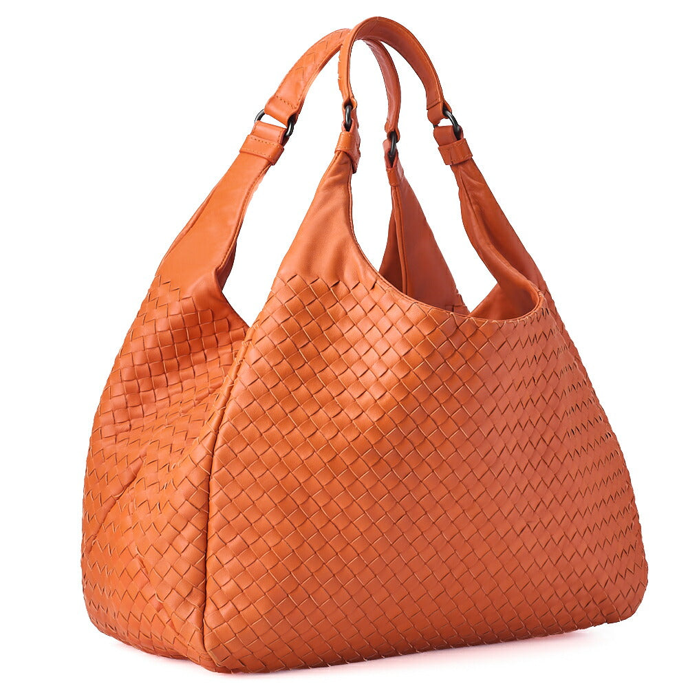 BOTTEGA VENETA Bottega Veneta Shoulder Bag Intrecciato Campana Lambskin Orange Black-Tone Hardware, Pre-Owned