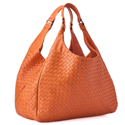 BOTTEGA VENETA Bottega Veneta Shoulder Bag Intrecciato Campana Lambskin Orange Black-Tone Hardware, Pre-Owned