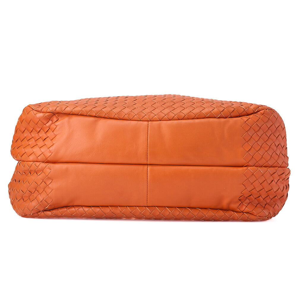 BOTTEGA VENETA Bottega Veneta Shoulder Bag Intrecciato Campana Lambskin Orange Black-Tone Hardware, Pre-Owned