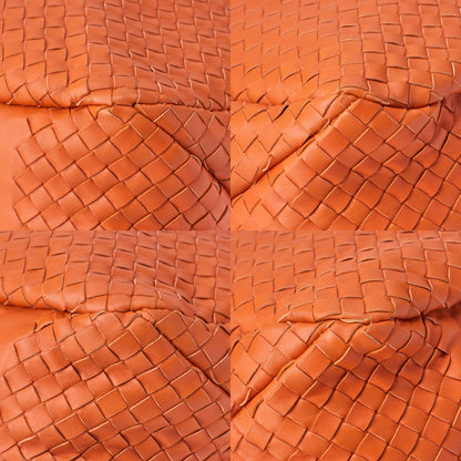 BOTTEGA VENETA Bottega Veneta Shoulder Bag Intrecciato Campana Lambskin Orange Black-Tone Hardware, Pre-Owned