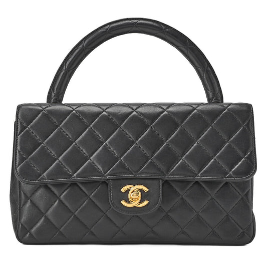 CHANEL Handbag Matelasse Parent and Child Bag Parents Only Lambskin Black Gold-Tone Hardware, Pre-Owned