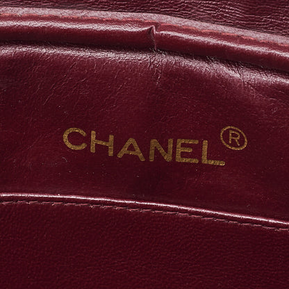 CHANEL Matelasse Double Chain Shoulder Bag Large Size Lambskin Black Gold-Tone Hardware, Pre-Owned