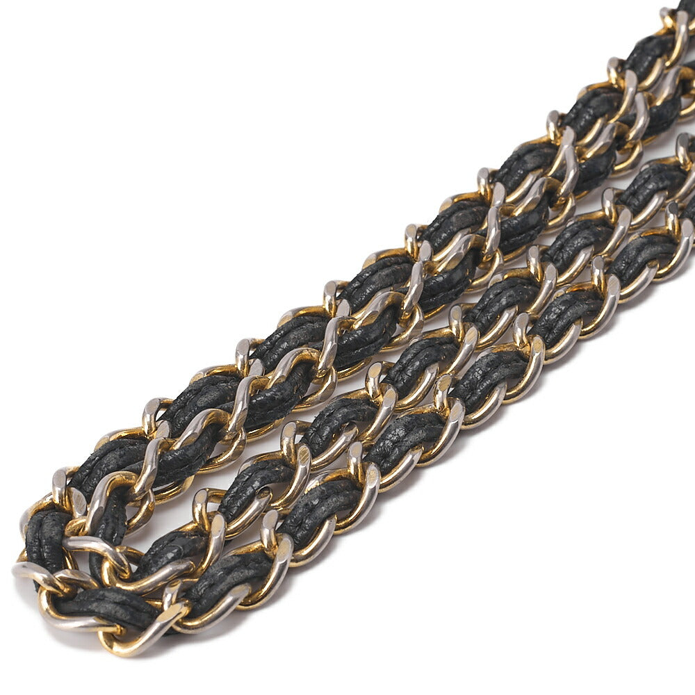 CHANEL Chain Shoulder Matelasse Fringe Drawstring Lambskin Black Gold-Tone Hardware, Pre-Owned