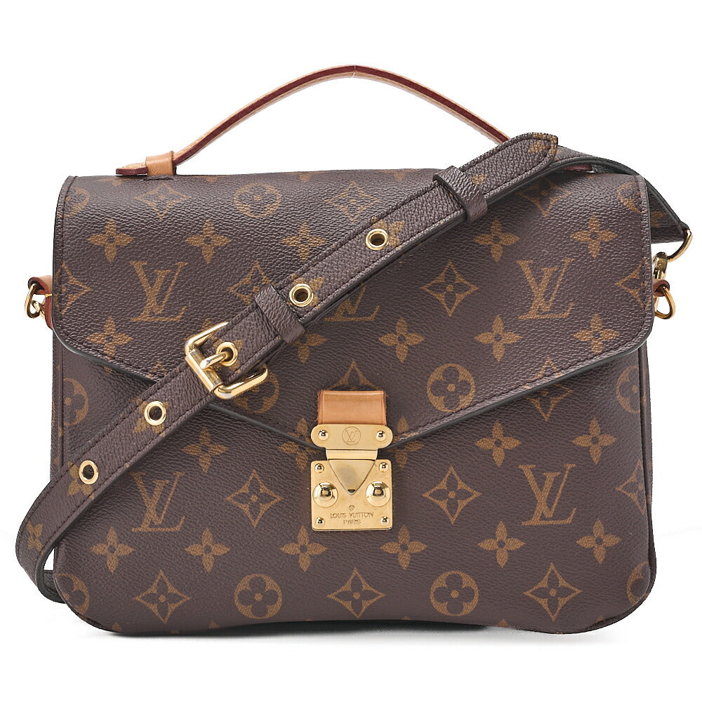 LOUIS VUITTON ルイヴィトン ハンドバッグ モノグラム ポシェットメティスMM 2WAY ショルダーバッグ M44875 ブラウン ゴールド金具 中古