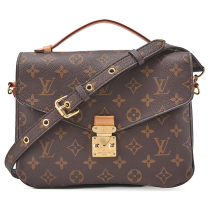 LOUIS VUITTON ルイヴィトン ハンドバッグ モノグラム ポシェットメティスMM 2WAY ショルダーバッグ M44875 ブラウン ゴールド金具 中古