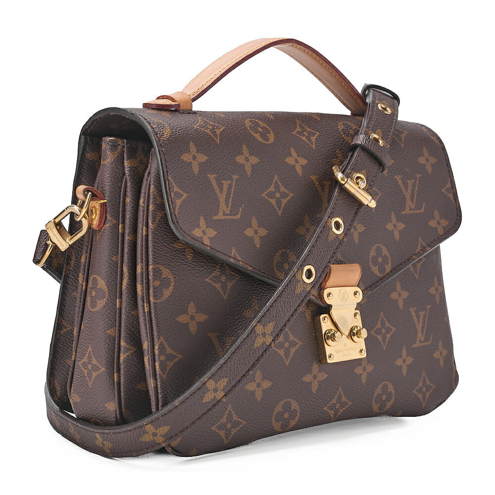 LOUIS VUITTON ルイヴィトン ハンドバッグ モノグラム ポシェットメティスMM 2WAY ショルダーバッグ M44875 ブラウン ゴールド金具 中古