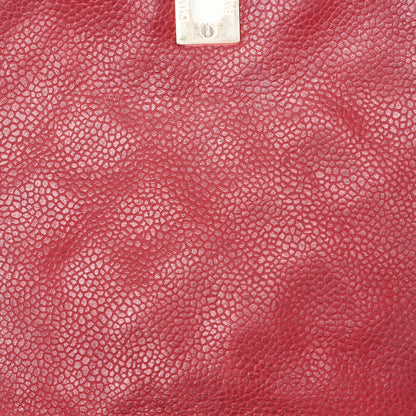 シャネル ウエストバッグ マトラッセ ターンロック ラウンド キャビアスキン レッド ゴールド金具 中古
