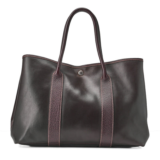 HERMES Garden Party PM Tote Bag Amazonia Brown Silver-Tone Hardware, Pre-Owned