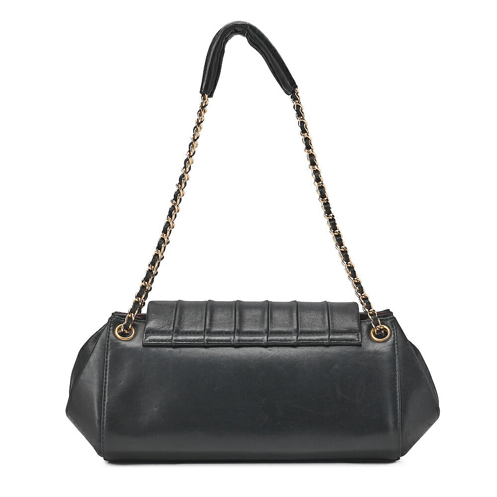 CHANEL Mademoiselle Coco Mark Turnlock Chain Shoulder Lambskin Black Gold-Tone Hardware, Pre-Owned