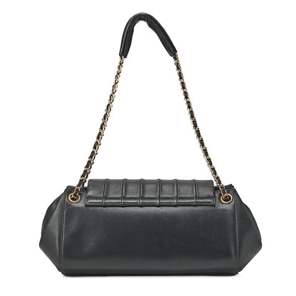 CHANEL Mademoiselle Coco Mark Turnlock Chain Shoulder Lambskin Black Gold-Tone Hardware, Pre-Owned