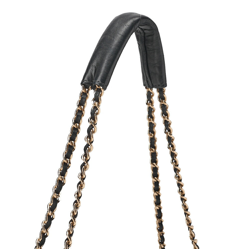 CHANEL Mademoiselle Coco Mark Turnlock Chain Shoulder Lambskin Black Gold-Tone Hardware, Pre-Owned