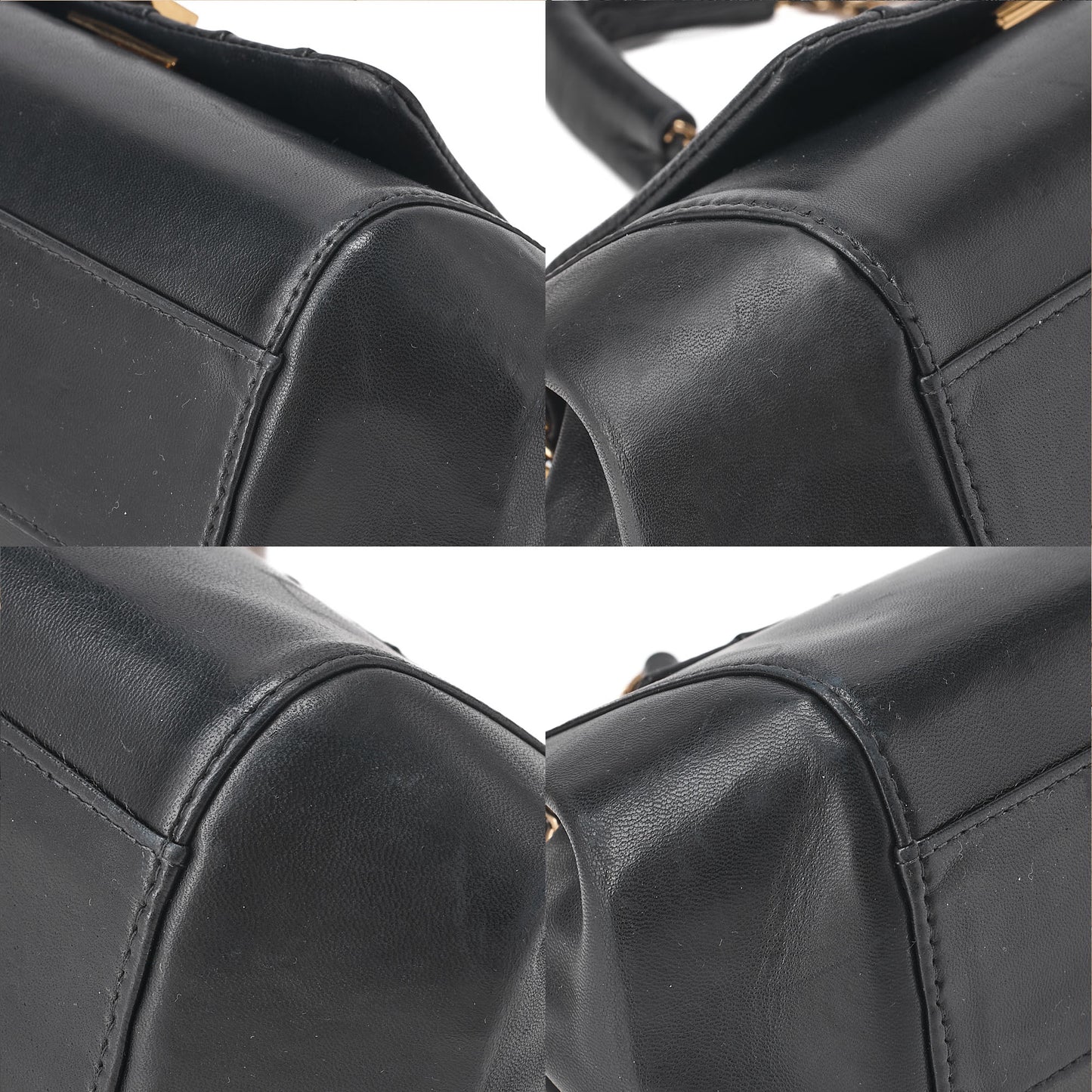 CHANEL Mademoiselle Coco Mark Turnlock Chain Shoulder Lambskin Black Gold-Tone Hardware, Pre-Owned