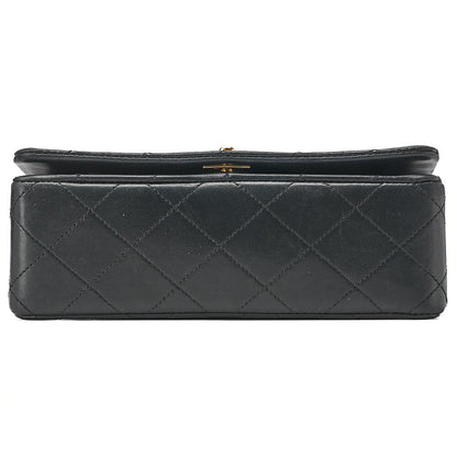 シャネル ラムスキン マトラッセ フル フラップ チェーン ショルダーバッグ ブラック ゴールド金具 中古品