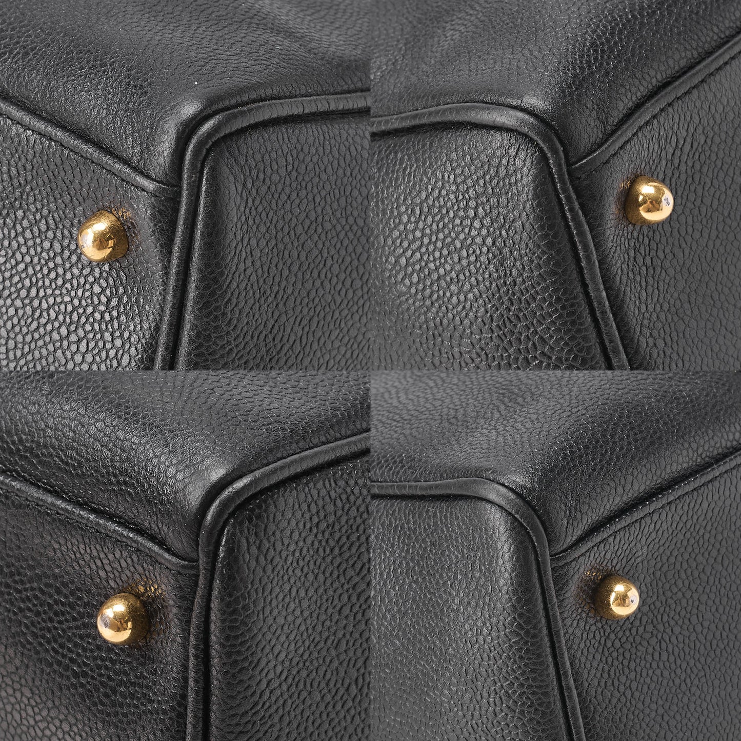 シャネル キャビアスキン ココマーク 2WAY ショルダーバッグ ボストン 黒 ゴールド金具 中古品
