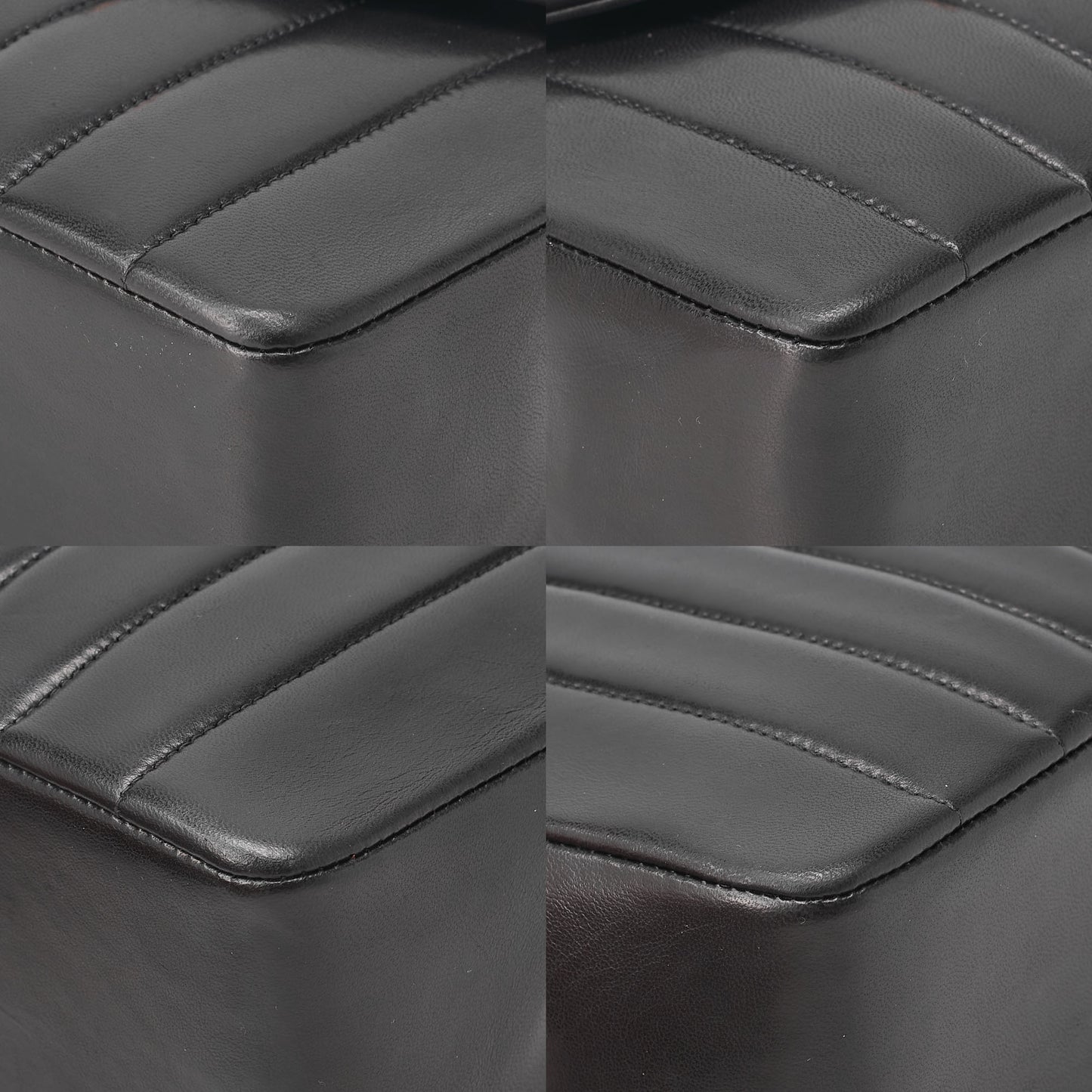 CHANEL マドモアゼル ラウンド フラップ ターンロック ショルダーバッグ ラムスキン ブラック ゴールド金具、中古品