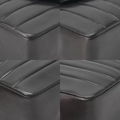 CHANEL マドモアゼル ラウンド フラップ ターンロック ショルダーバッグ ラムスキン ブラック ゴールド金具、中古品