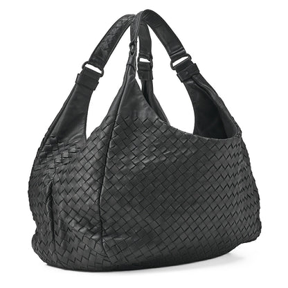 BOTTEGA VENETA Bottega Veneta Shoulder Bag Intrecciato Campana Lambskin Black Black-Tone Hardware, Pre-Owned