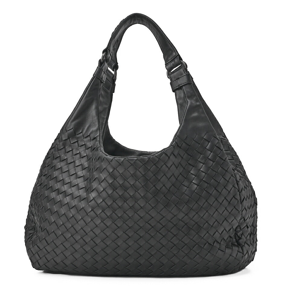 BOTTEGA VENETA Bottega Veneta Shoulder Bag Intrecciato Campana Lambskin Black Black-Tone Hardware, Pre-Owned