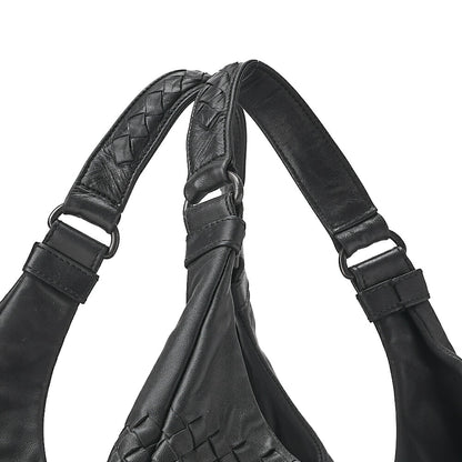 BOTTEGA VENETA Bottega Veneta Shoulder Bag Intrecciato Campana Lambskin Black Black-Tone Hardware, Pre-Owned