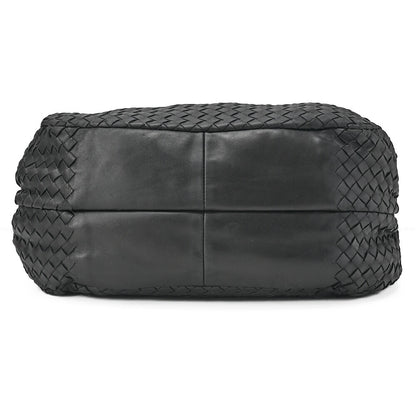 BOTTEGA VENETA Bottega Veneta Shoulder Bag Intrecciato Campana Lambskin Black Black-Tone Hardware, Pre-Owned