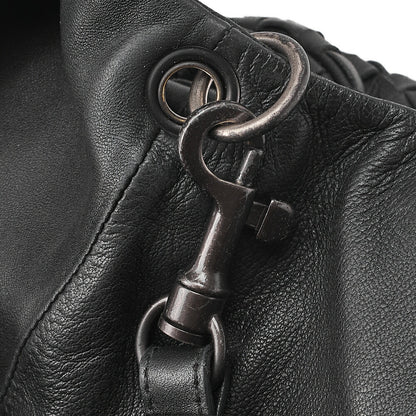 BOTTEGA VENETA Bottega Veneta Shoulder Bag Intrecciato Campana Lambskin Black Black-Tone Hardware, Pre-Owned