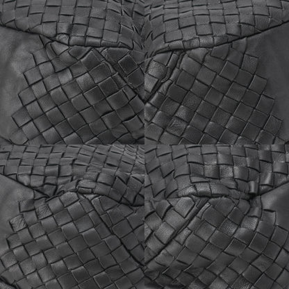 BOTTEGA VENETA Bottega Veneta Shoulder Bag Intrecciato Campana Lambskin Black Black-Tone Hardware, Pre-Owned