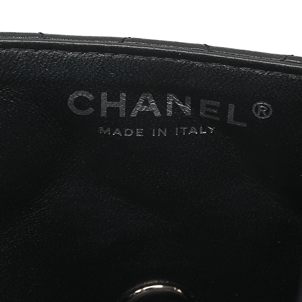 CHANEL Lambskin Matelasse 25cm Single Flap Chain Shoulder Black Silver-Tone Hardware, Pre-Owned
