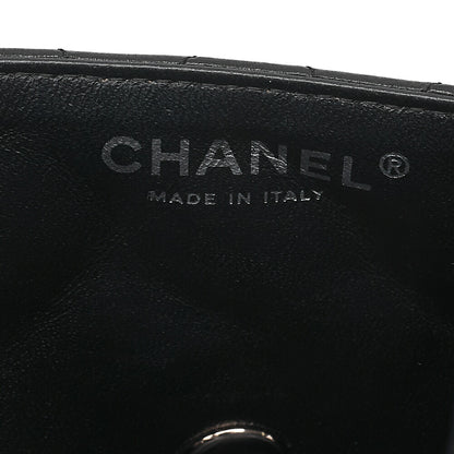 CHANEL Lambskin Matelasse 25cm Single Flap Chain Shoulder Black Silver-Tone Hardware, Pre-Owned
