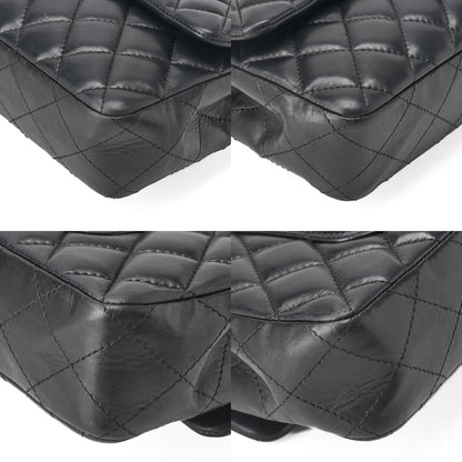 CHANEL Lambskin Matelasse 25cm Single Flap Chain Shoulder Black Silver-Tone Hardware, Pre-Owned