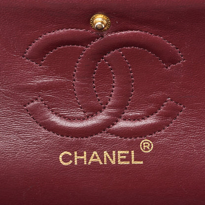 CHANEL チェーンショルダーバッグ マトラッセ23cm ダブルフラップ ラムスキン ブラック ゴールド金具, 中古品