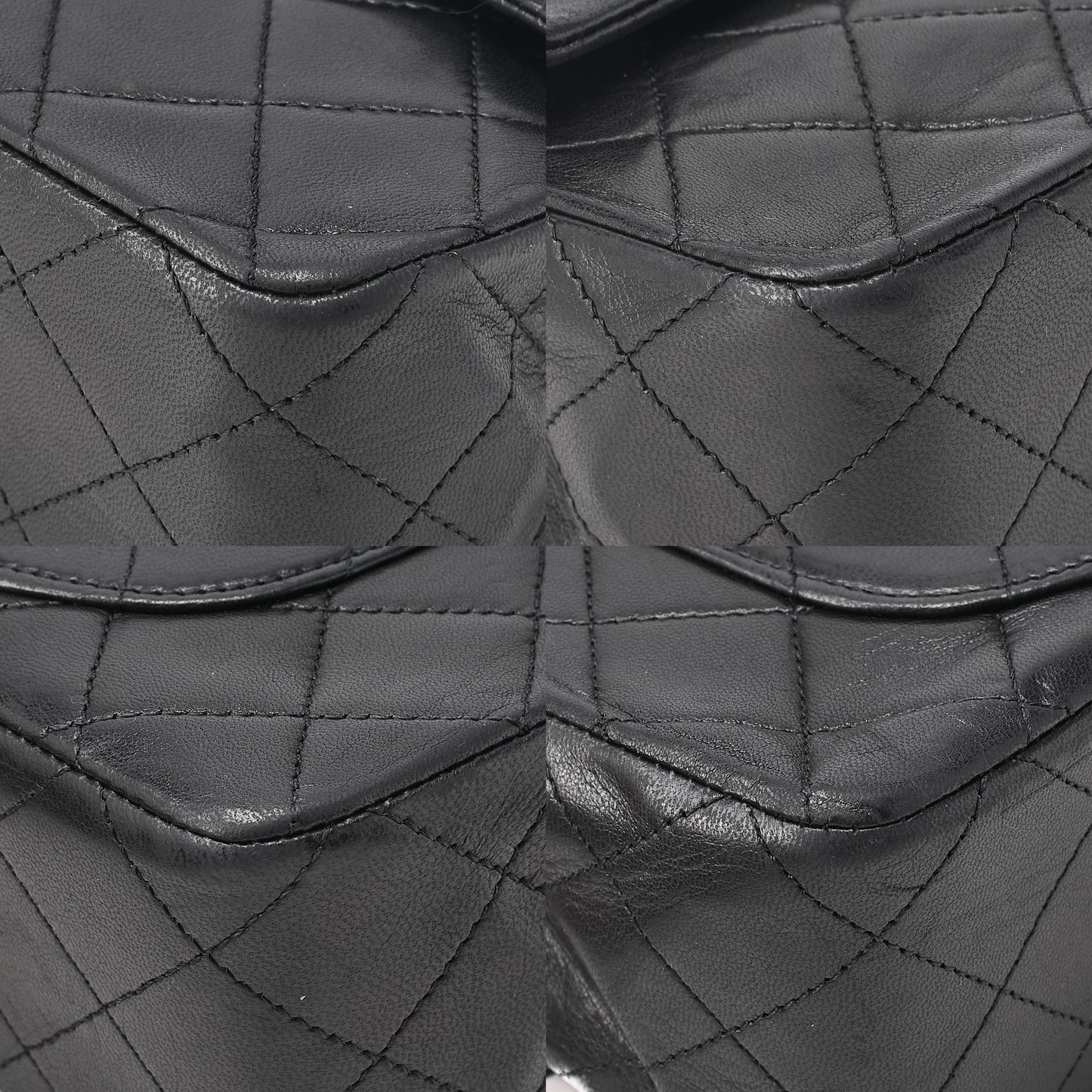 CHANEL チェーンショルダーバッグ マトラッセ23cm ダブルフラップ ラムスキン ブラック ゴールド金具, 中古品