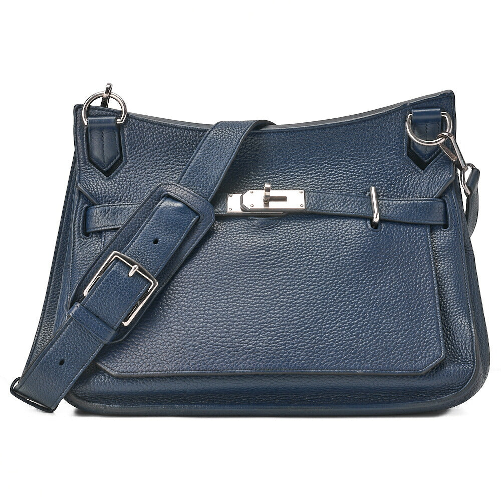 HERMES ジプシー31 トリヨンクレマンス ショルダーバッグ ブルーサフィール シルバー金具 中古品