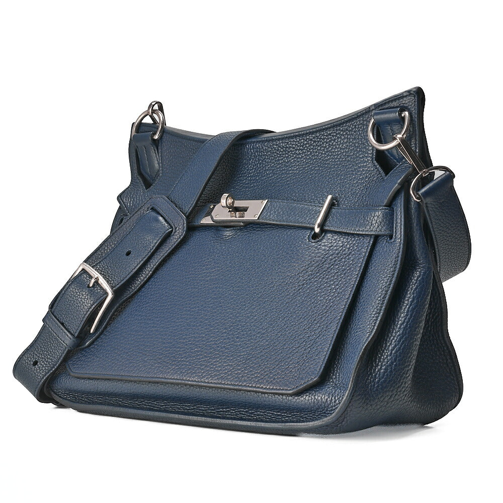 HERMES ジプシー31 トリヨンクレマンス ショルダーバッグ ブルーサフィール シルバー金具 中古品