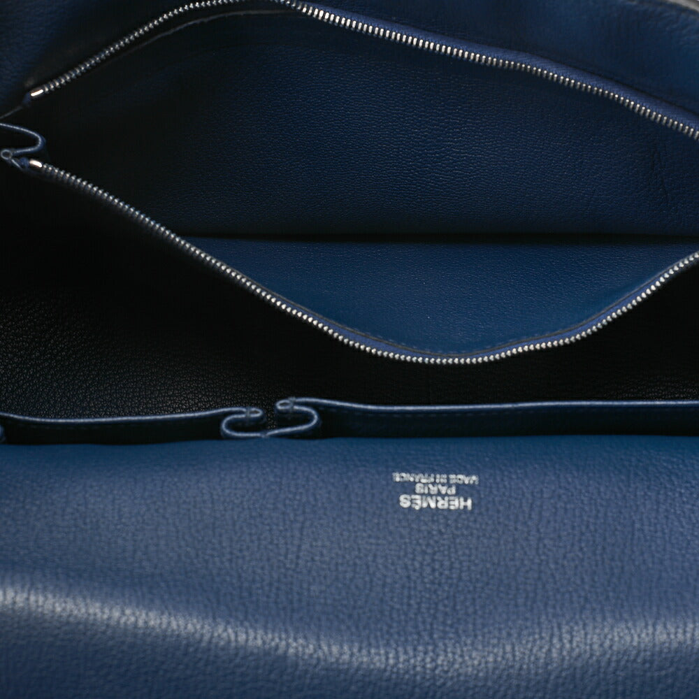 HERMES ジプシー31 トリヨンクレマンス ショルダーバッグ ブルーサフィール シルバー金具 中古品