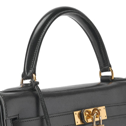 HERMES ケリー32 ボックスカーフ 内縫い ハンドバッグ ブラック ゴールド金具 中古