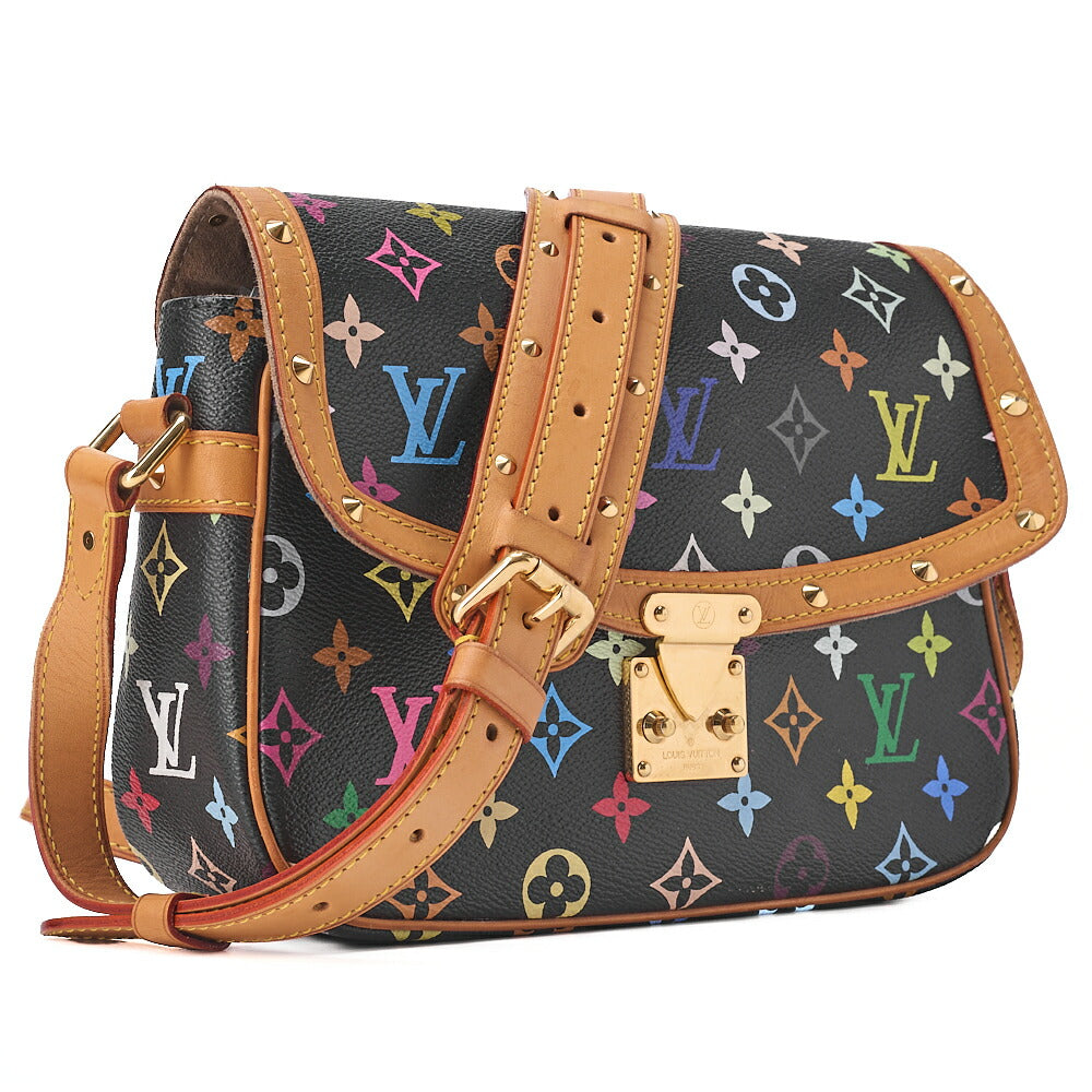LOUIS VUITTON Louis Vuitton Monogram Sologne M92639 Shoulder Bag Black x Multicolor Gold-Tone Hardware, Pre-Owned