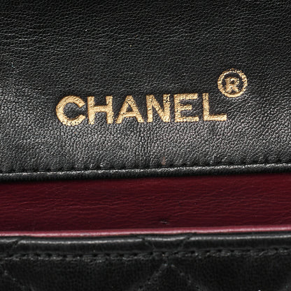 シャネル マトラッセ ビッグココ Vフラップ シングルプッシュロック チェーンショルダー ラムスキン 黒 ゴールド金具 中古
