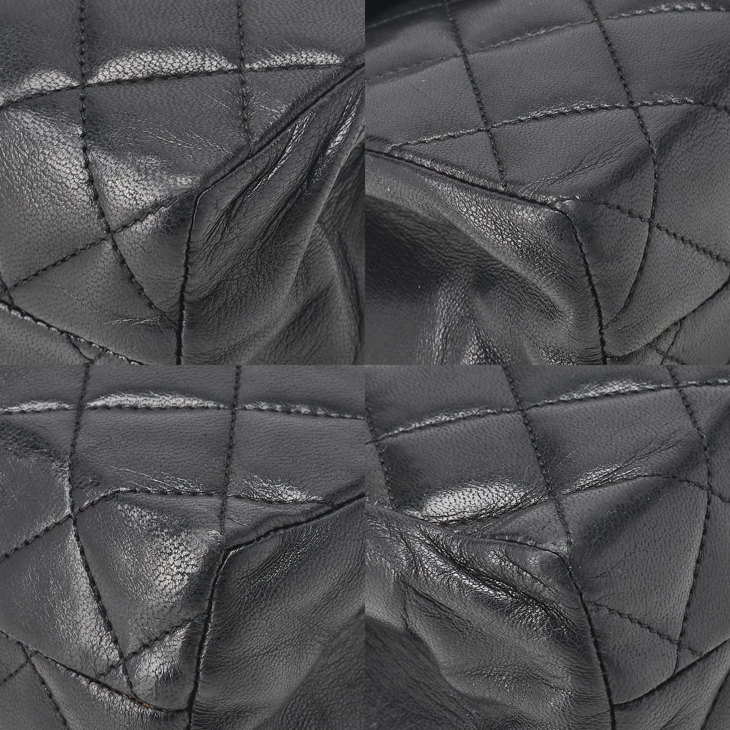 シャネル マトラッセ ビッグココ Vフラップ シングルプッシュロック チェーンショルダー ラムスキン 黒 ゴールド金具 中古