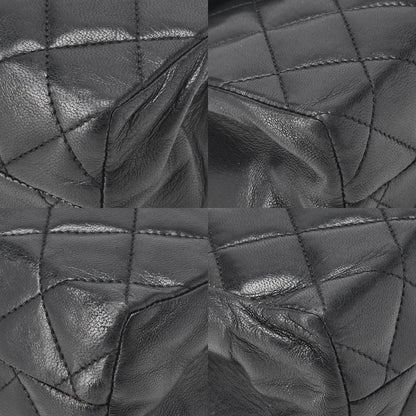 シャネル マトラッセ ビッグココ Vフラップ シングルプッシュロック チェーンショルダー ラムスキン 黒 ゴールド金具 中古