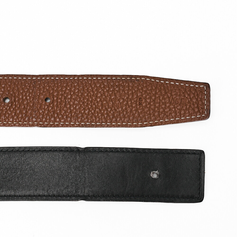 HERMES H Belt Belt 90 Box Calf x Togo Black x Gold Gold-Tone Hardware, Pre-Owned