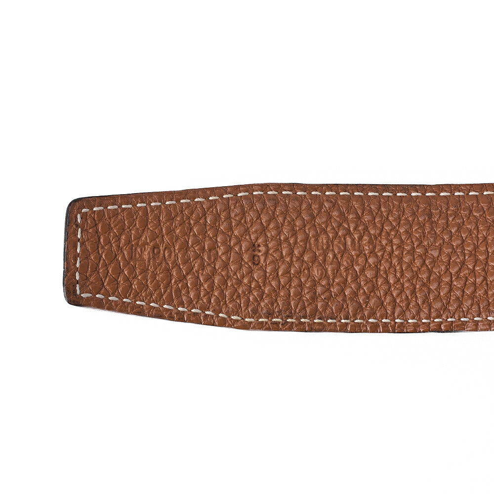 HERMES H Belt Belt 90 Box Calf x Togo Black x Gold Gold-Tone Hardware, Pre-Owned