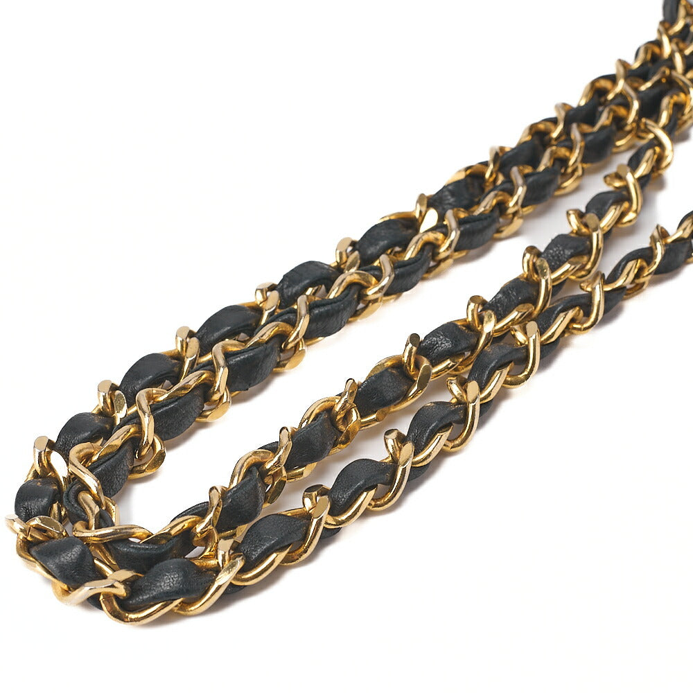 CHANEL Chain Shoulder Bag Mini Matelasse 17cm Lambskin Black Gold-Tone Hardware, Pre-Owned